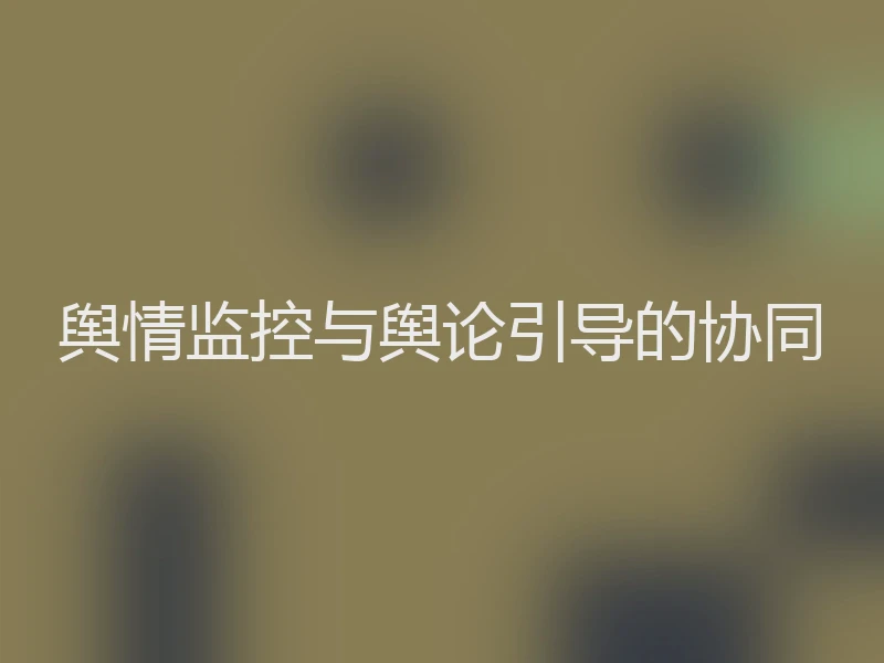 舆情监控与舆论引导的协同