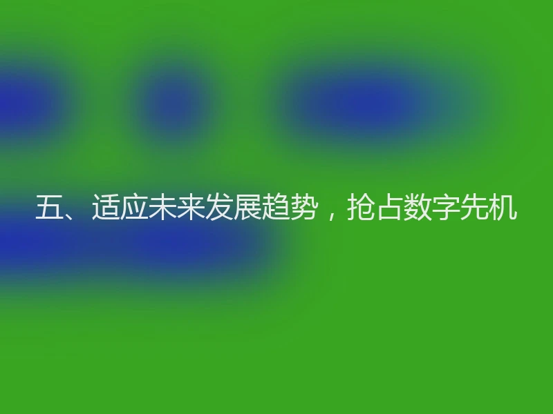 五、适应未来发展趋势，抢占数字先机