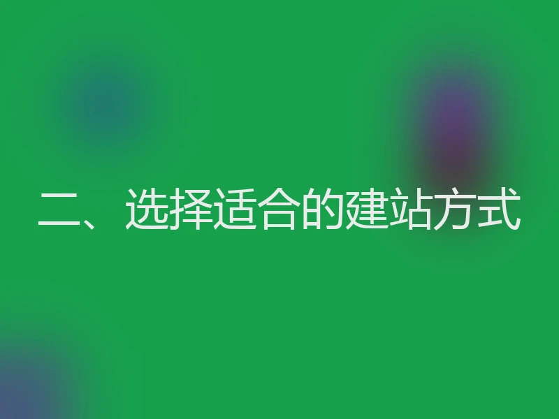 二、选择适合的建站方式