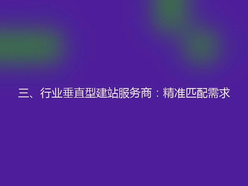 三、行业垂直型建站服务商：精准匹配需求