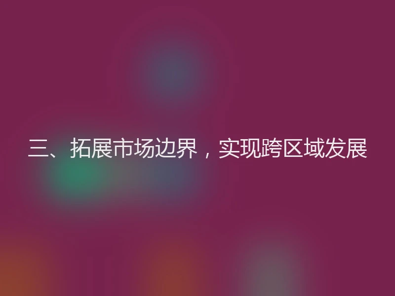 三、拓展市场边界，实现跨区域发展