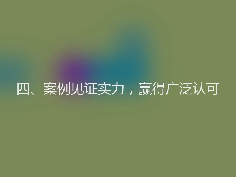 四、案例见证实力，赢得广泛认可