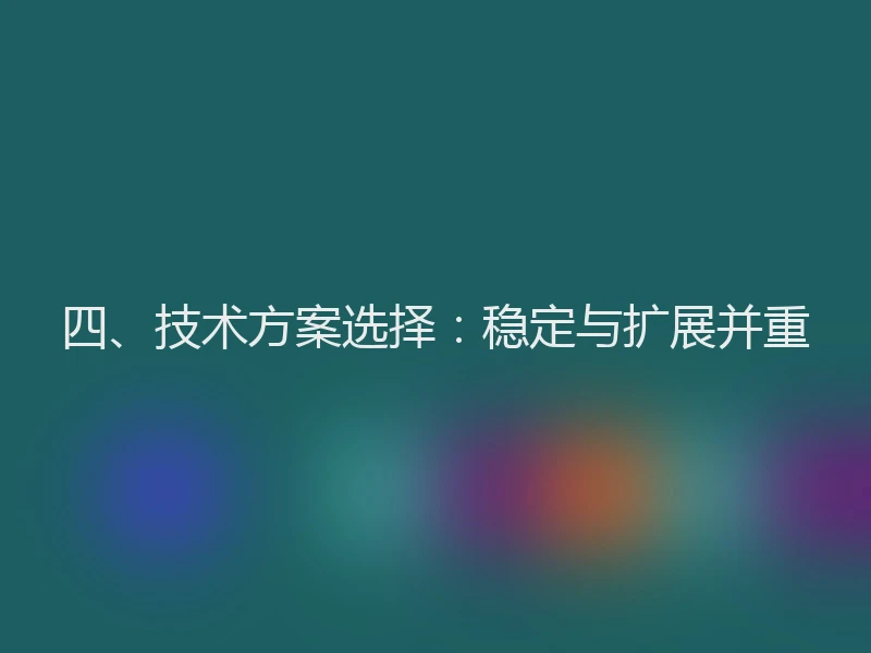 四、技术方案选择：稳定与扩展并重