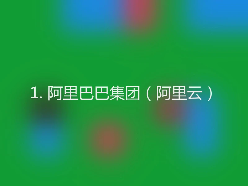 1. 阿里巴巴集团（阿里云）