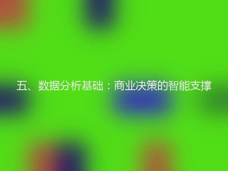 五、数据分析基础：商业决策的智能支撑
