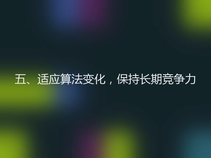 五、适应算法变化，保持长期竞争力