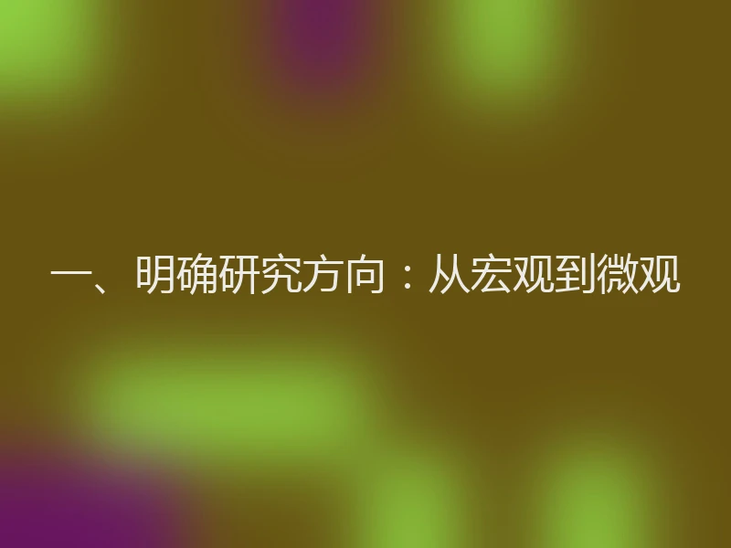 一、明确研究方向:从宏观到微观