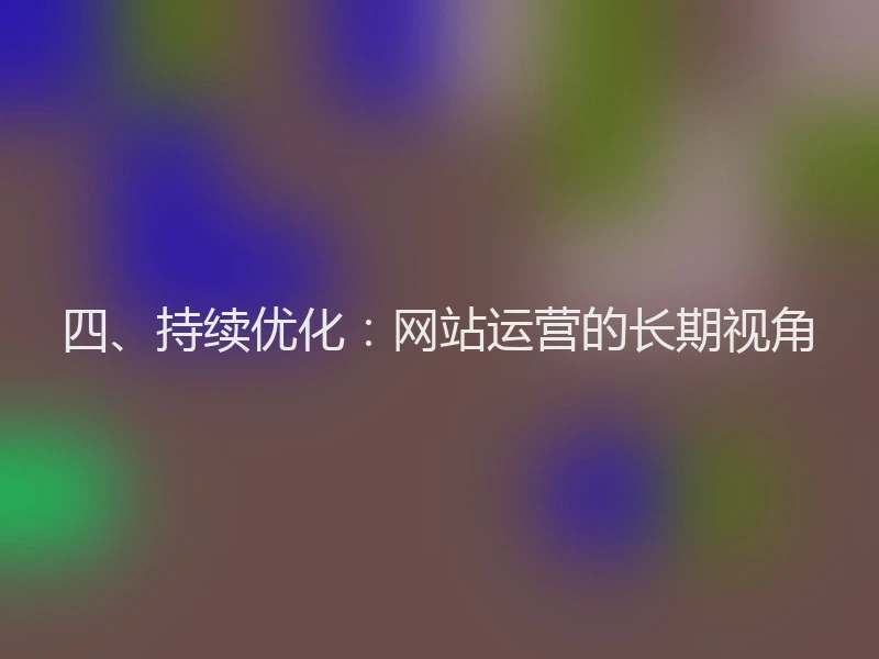 四、持续优化：网站运营的长期视角