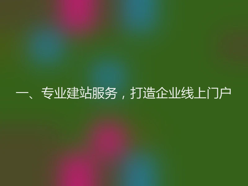 一、专业建站服务，打造企业线上门户