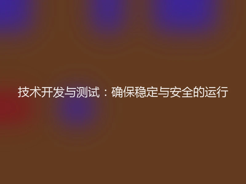 技术开发与测试:确保稳定与安全的运行