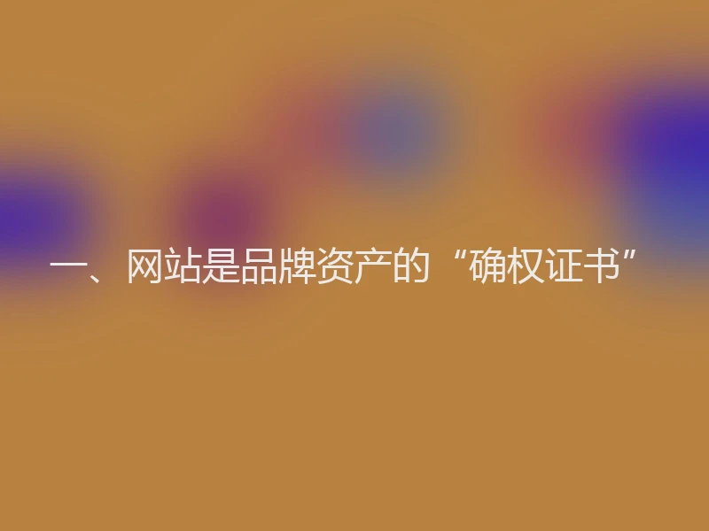 一、网站是品牌资产的“确权证书”