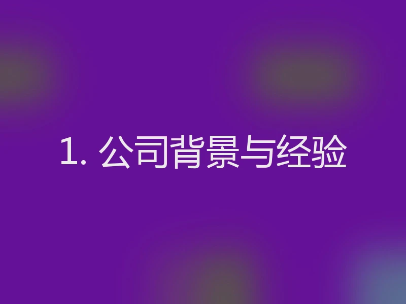 1. 公司背景与经验