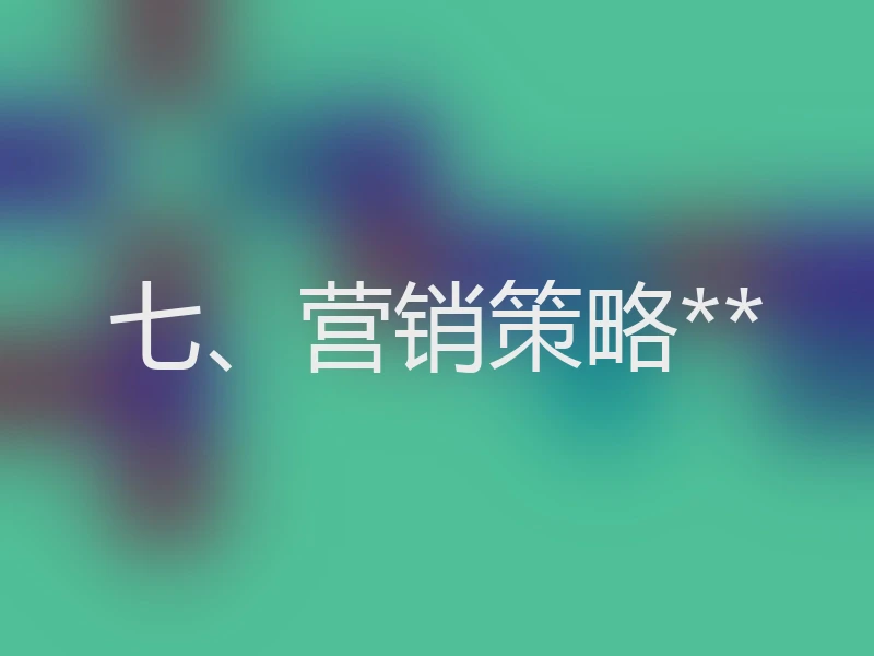 七、营销策略**
