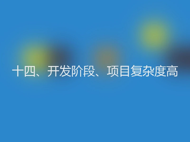 十四、开发阶段、项目复杂度高