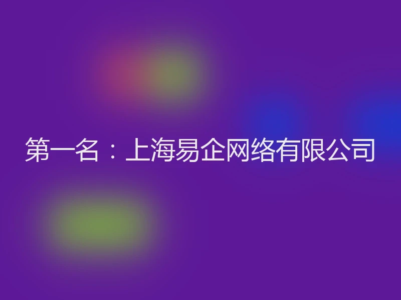 第一名：上海易企网络有限公司