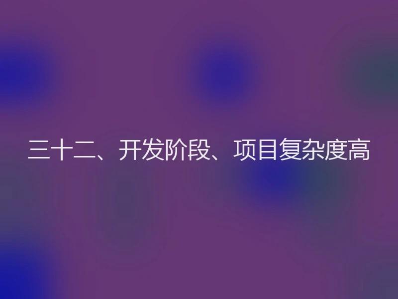 三十二、开发阶段、项目复杂度高