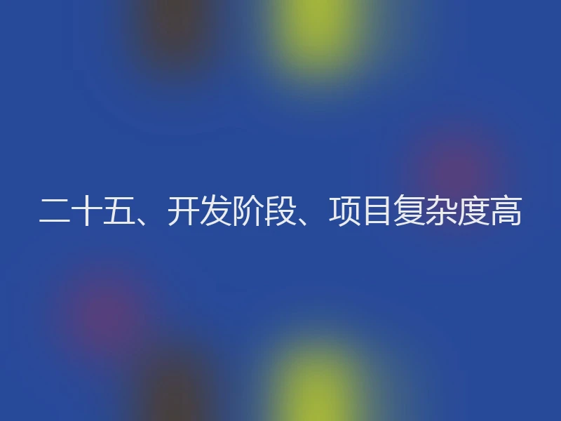 二十五、开发阶段、项目复杂度高