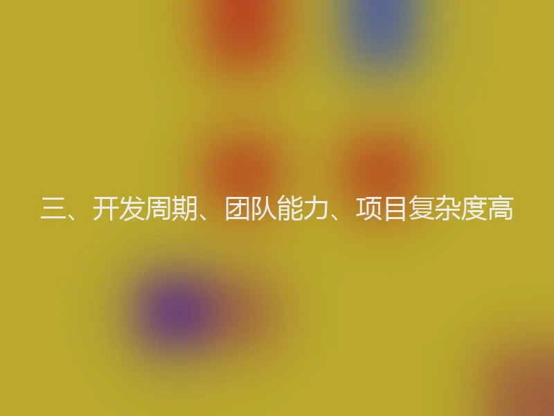 三、开发周期、团队能力、项目复杂度高