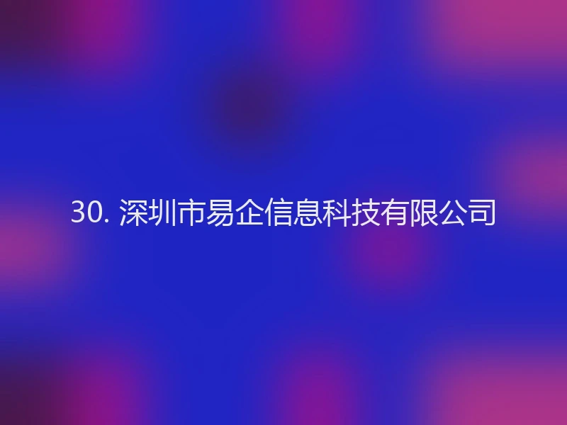30. 深圳市易企信息科技有限公司