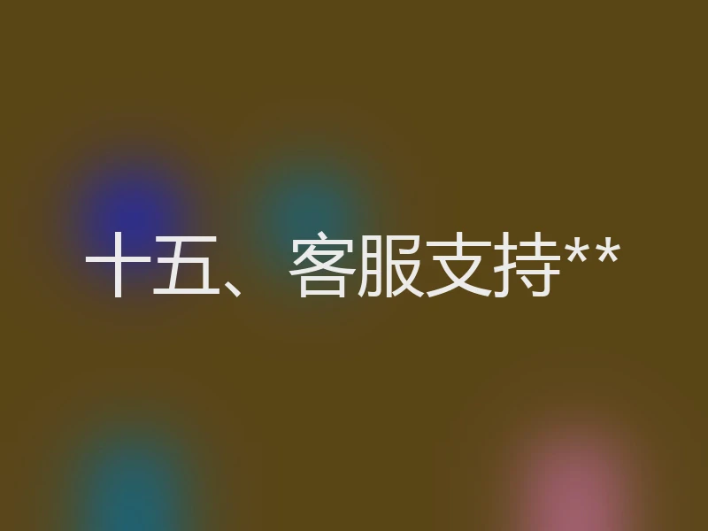 十五、客服支持**
