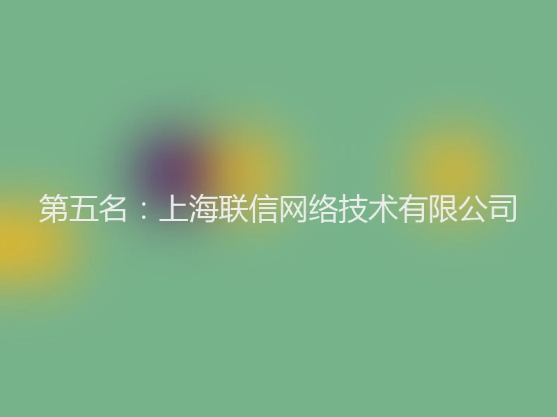第五名：上海联信网络技术有限公司