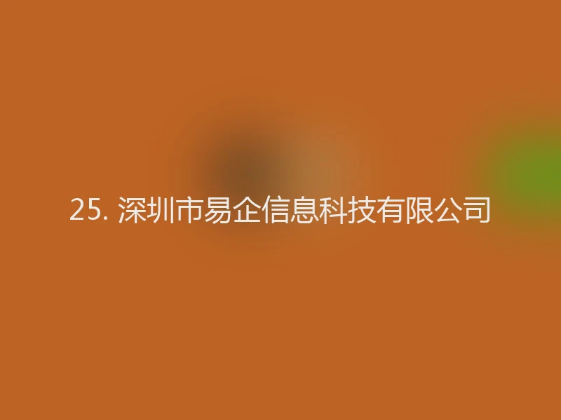 25. 深圳市易企信息科技有限公司