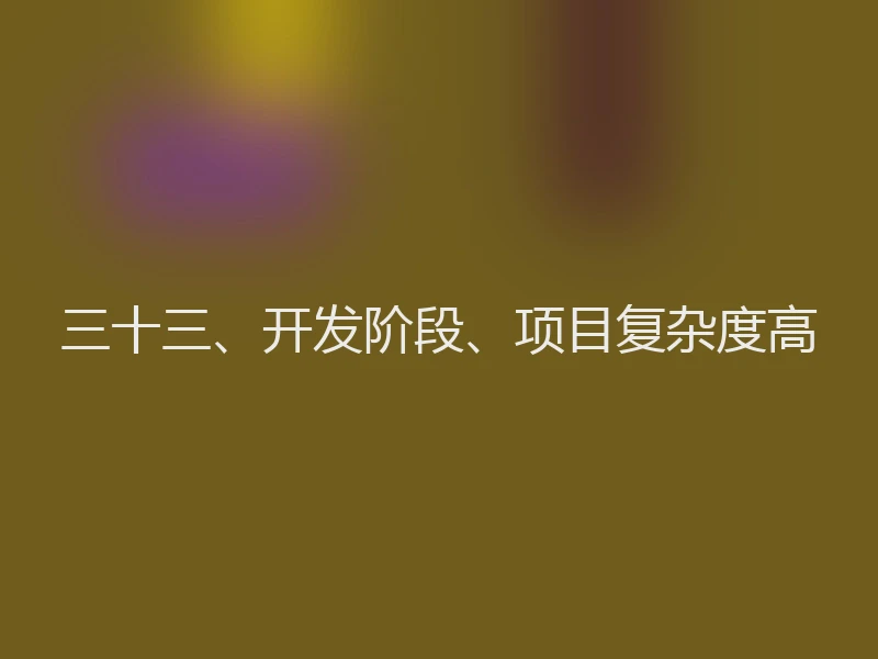 三十三、开发阶段、项目复杂度高