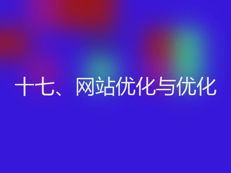 十七、网站优化与优化