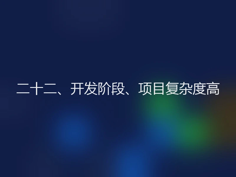 二十二、开发阶段、项目复杂度高
