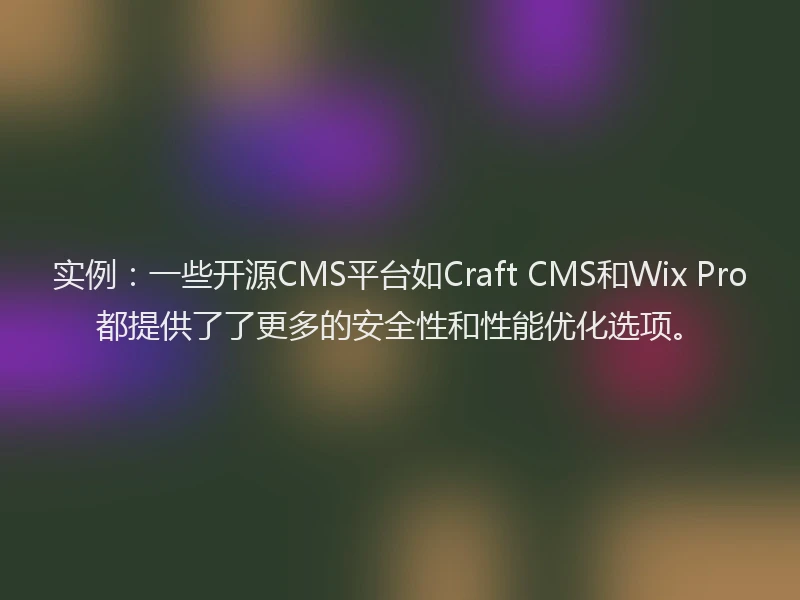 实例：一些开源CMS平台如Craft CMS和Wix Pro都提供了了更多的安全性和性能优化选项。