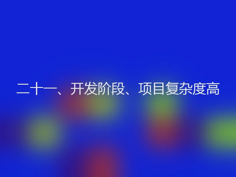 二十一、开发阶段、项目复杂度高
