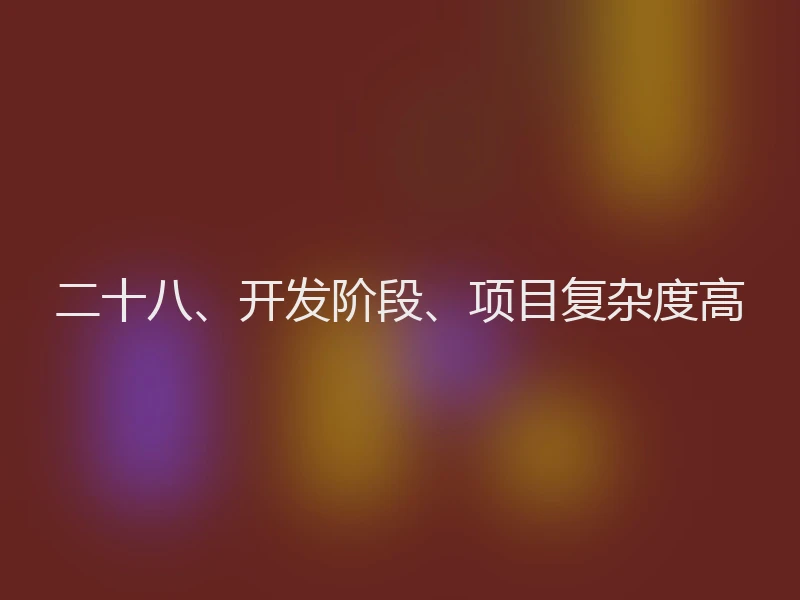 二十八、开发阶段、项目复杂度高