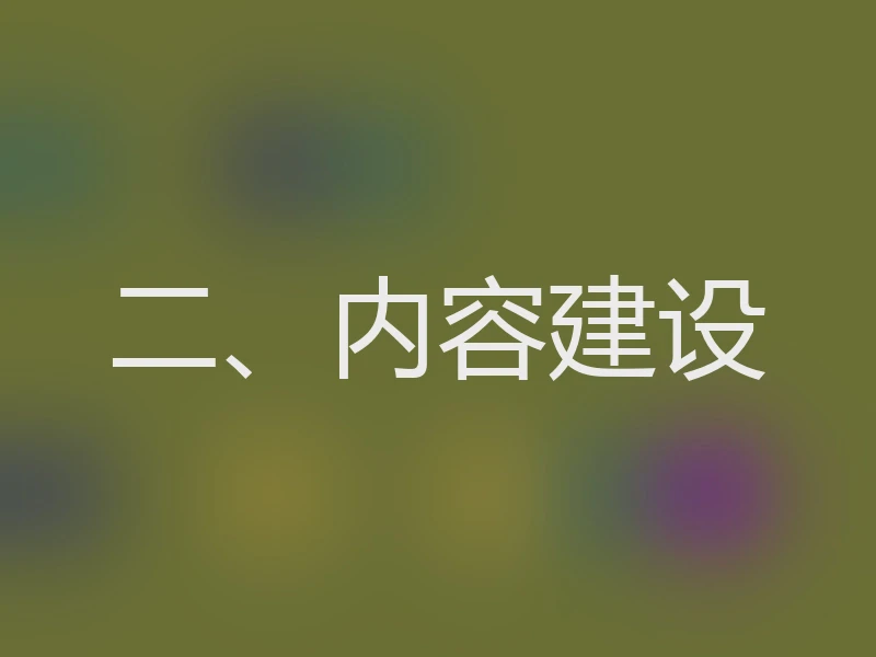 二、内容建设