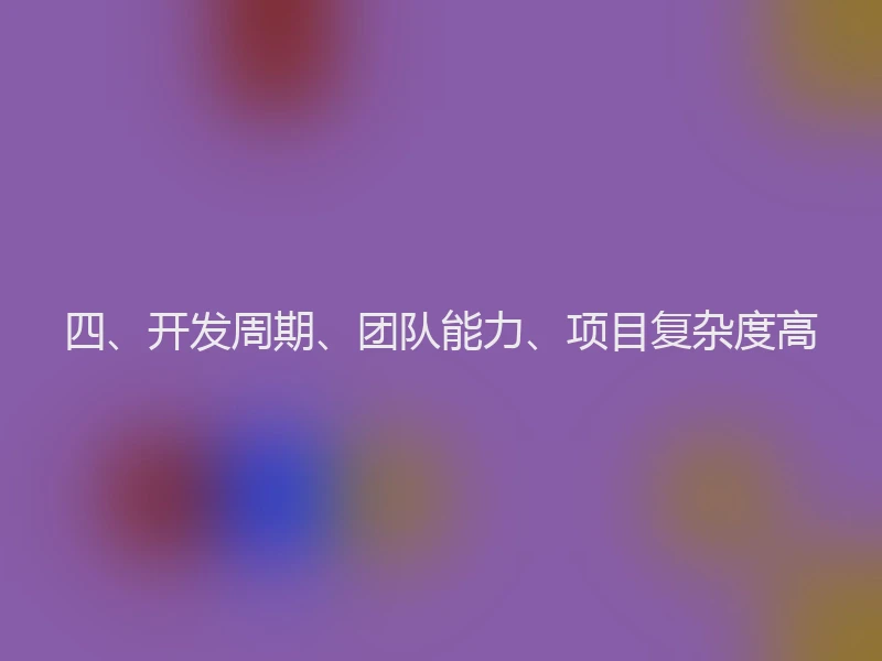 四、开发周期、团队能力、项目复杂度高