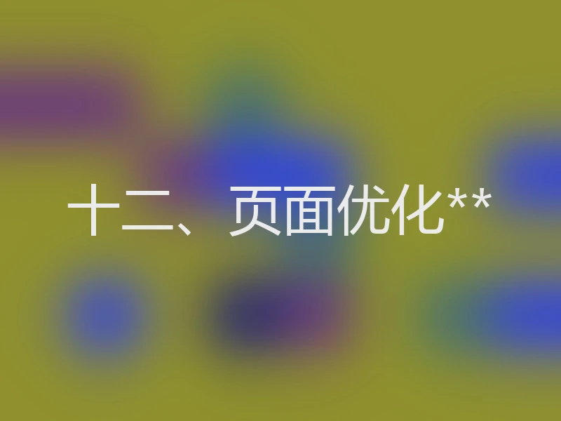 十二、页面优化**