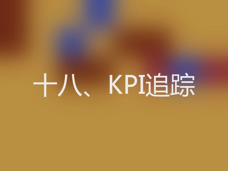 十八、KPI追踪