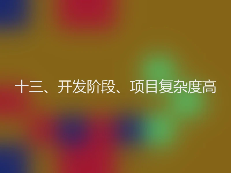 十三、开发阶段、项目复杂度高