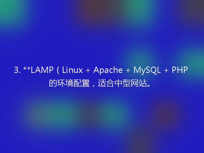 3. **LAMP（Linux + Apache + MySQL + PHP 的环境配置，适合中型网站。