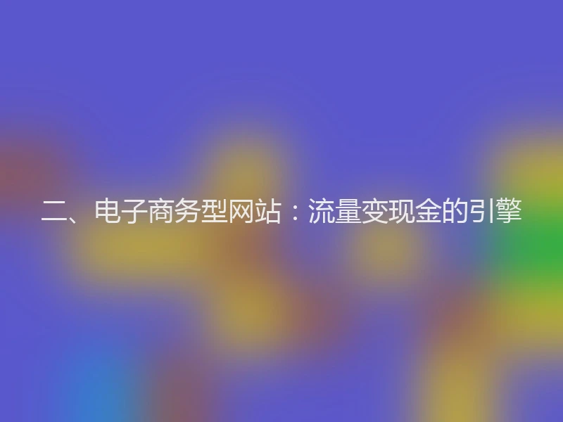 二、电子商务型网站：流量变现金的引擎