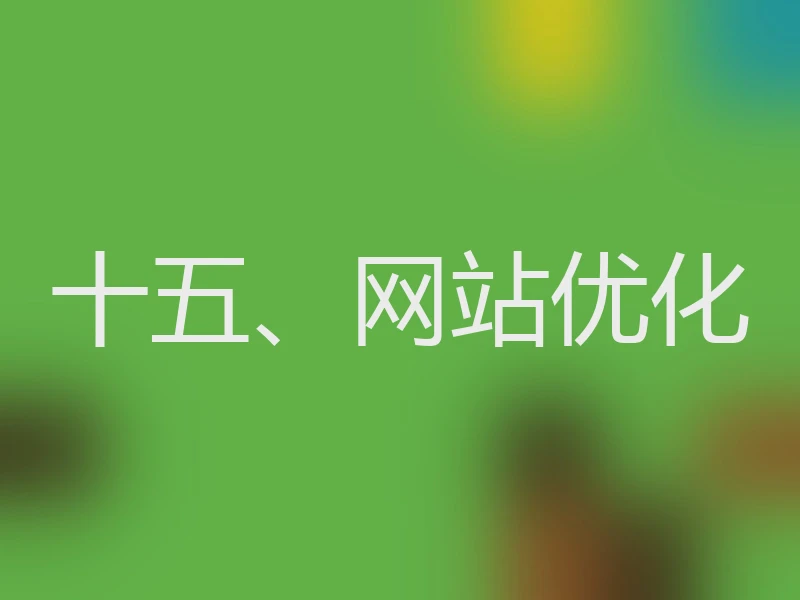十五、网站优化