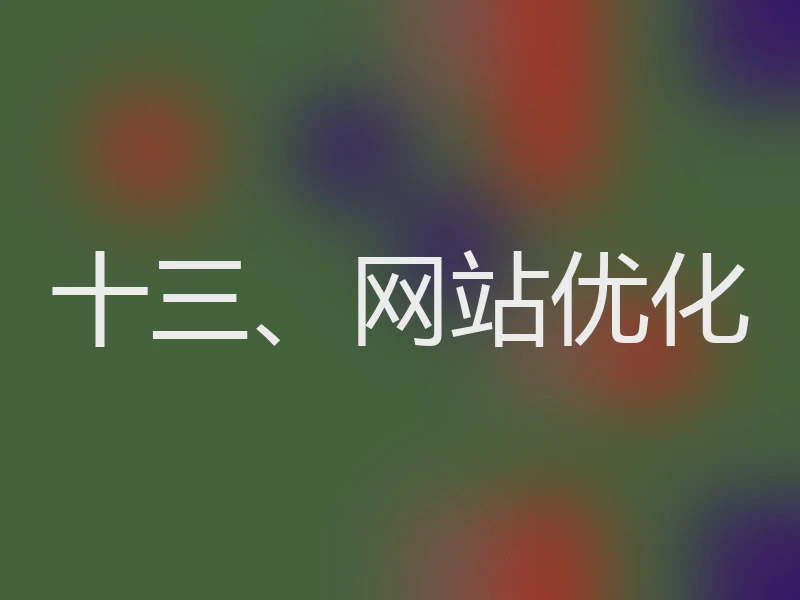 十三、网站优化