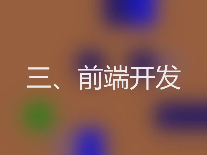 三、前端开发