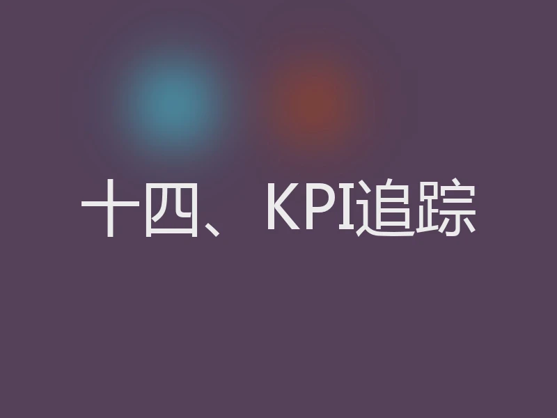 十四、KPI追踪