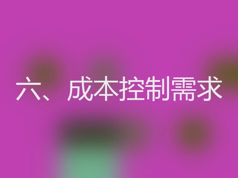 六、成本控制需求