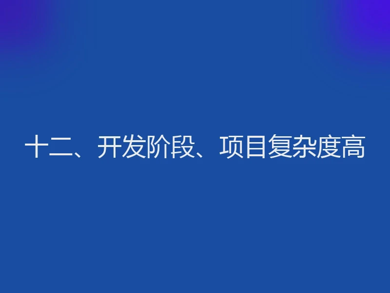 十二、开发阶段、项目复杂度高