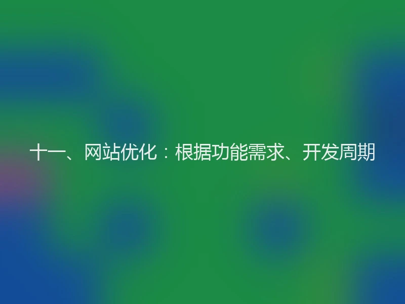 十一、网站优化:根据功能需求、开发周期