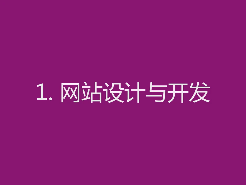 1. 网站设计与开发