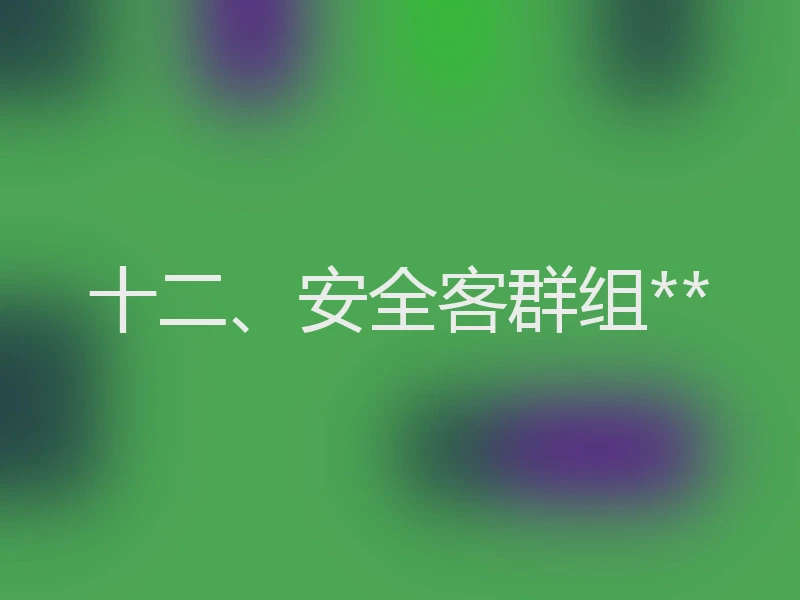 十二、安全客群组**