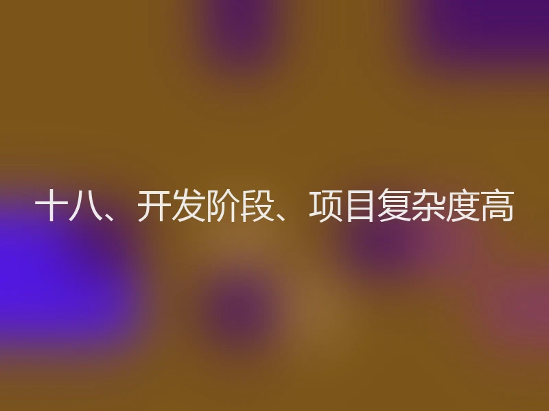 十八、开发阶段、项目复杂度高