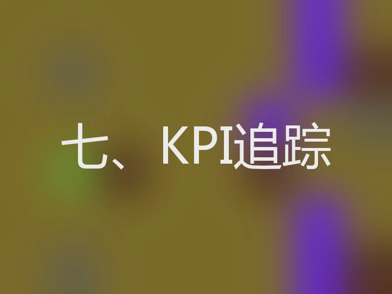 七、KPI追踪